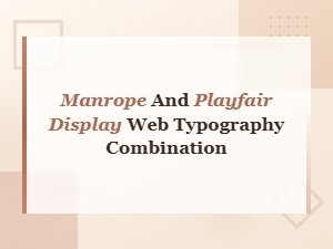 Manrope and Playfair Display Web Typography Combination Guide